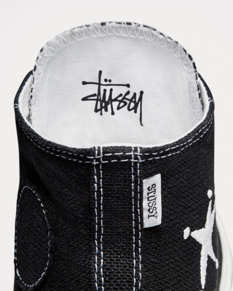 Chaussure Stüssy x Converse - Chuck 70 High Top Trainers A01765C Noir Blanche Noir | IH59-K3-JX