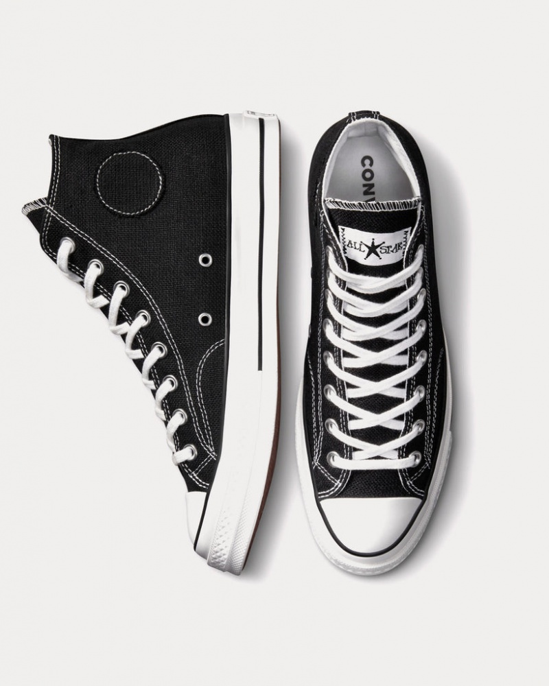 Chaussure Stüssy x Converse - Chuck 70 High Top Trainers A01765C Noir Blanche Noir | IH59-K3-JX