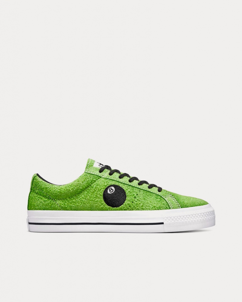 Chaussure Stüssy x Converse - One Star Pro 8-Ball Low Top Trainers A03712C Vert Blanche Noir | XV68-C3-XE