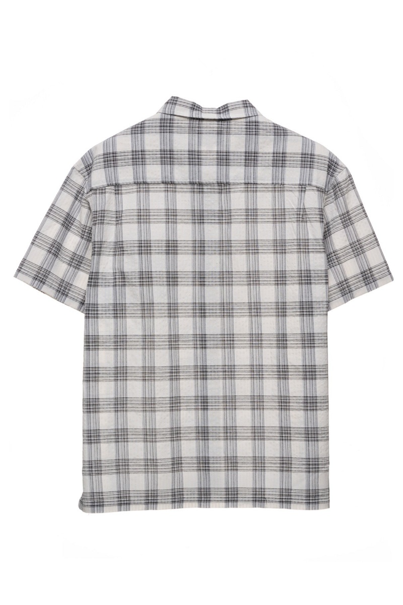 Chemises Stüssy Coop Check Ss Shirt Black/White | VK04-R8-HM