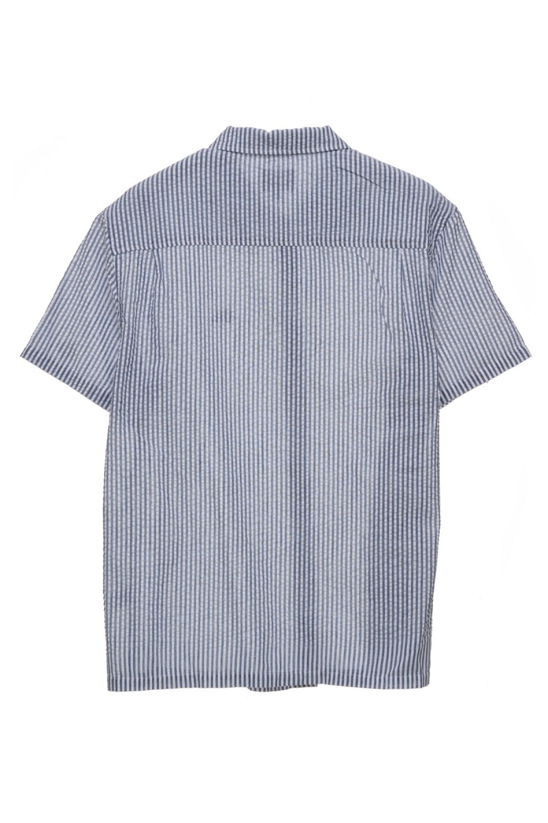 Chemises Stüssy Graffiti Oxford Shirt Navy/White Stripe | LE88-Q5-RC