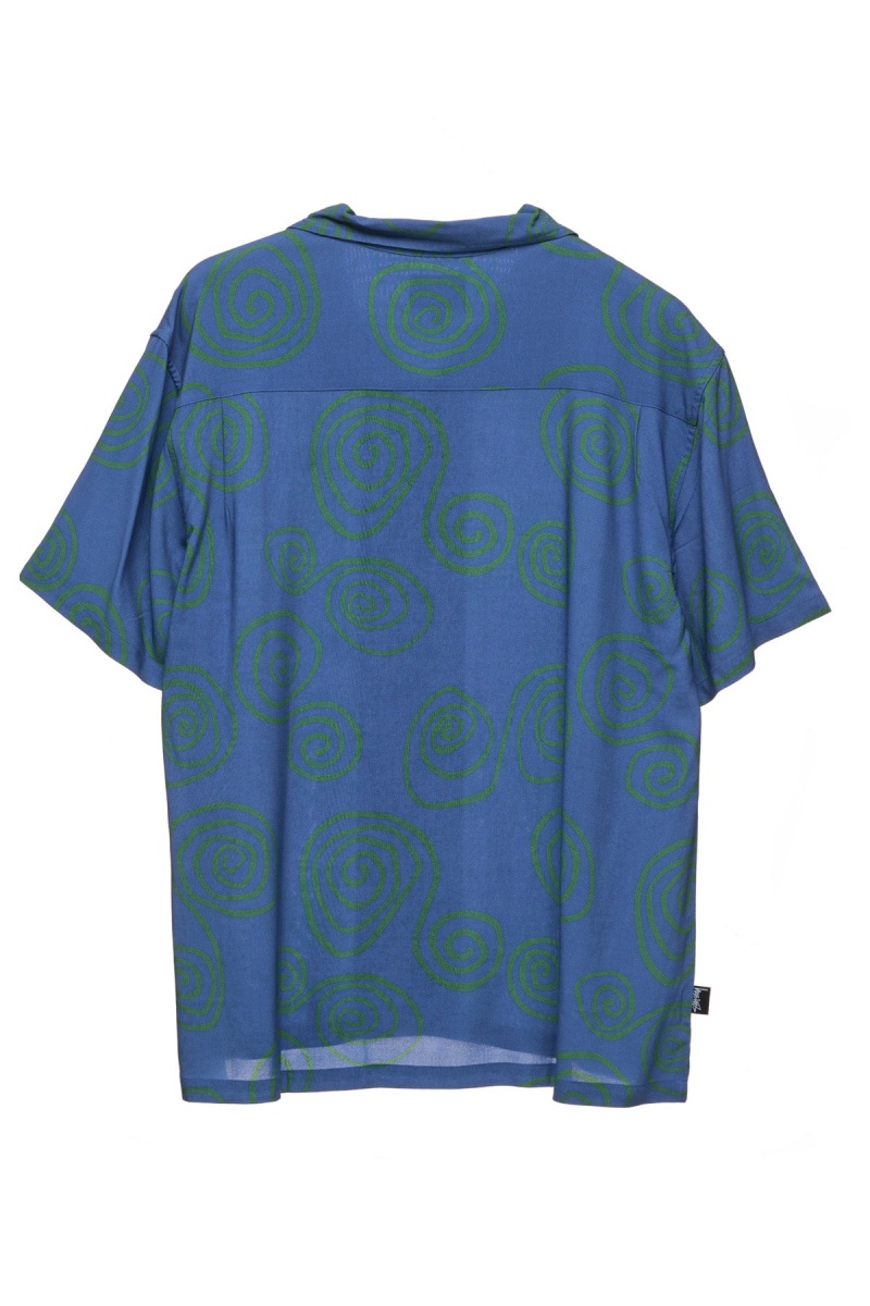 Chemises Stüssy Hand Drawn S Ss Shirt Bleu | BT78-A2-XH