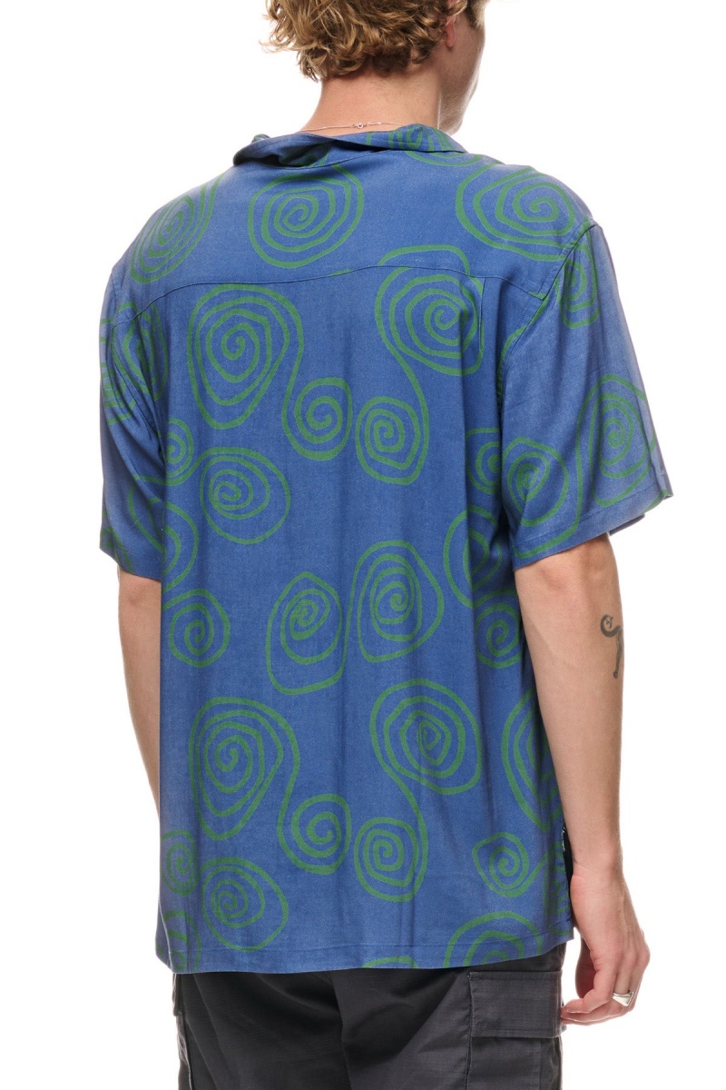 Chemises Stüssy Hand Drawn S Ss Shirt Bleu | BT78-A2-XH