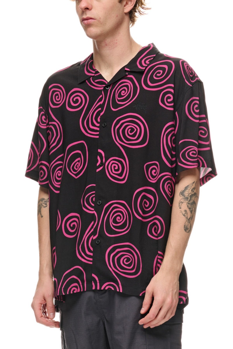 Chemises Stüssy Hand Drawn S Ss Shirt Noir | YZ70-J4-VB