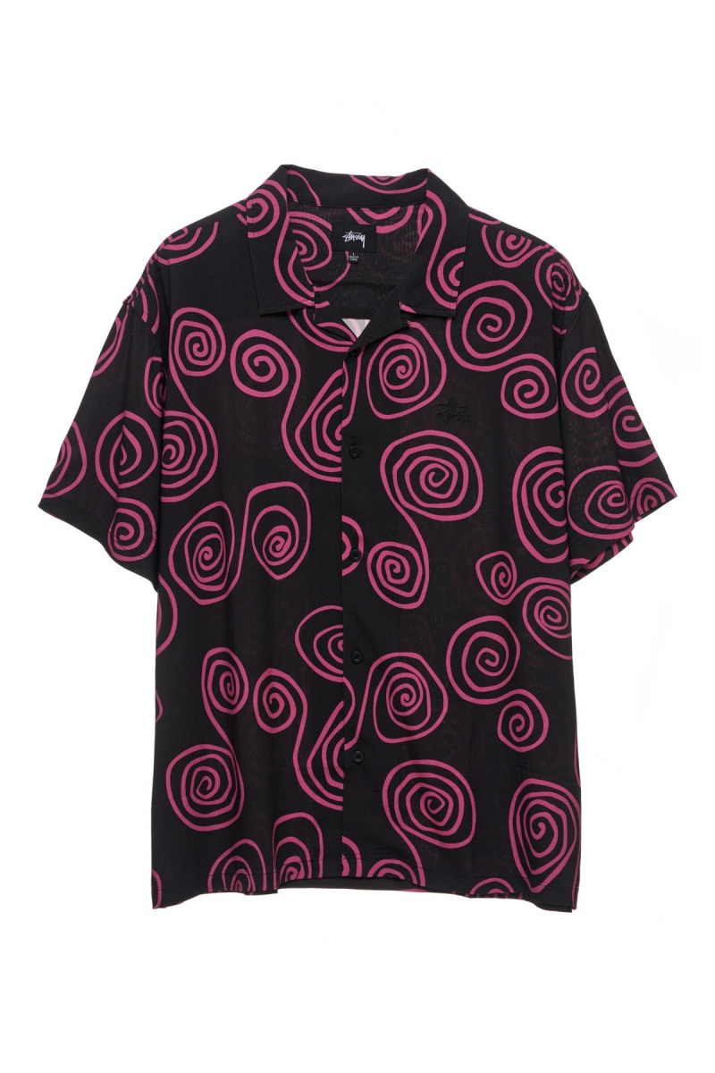 Chemises Stüssy Hand Drawn S Ss Shirt Noir | YZ70-J4-VB