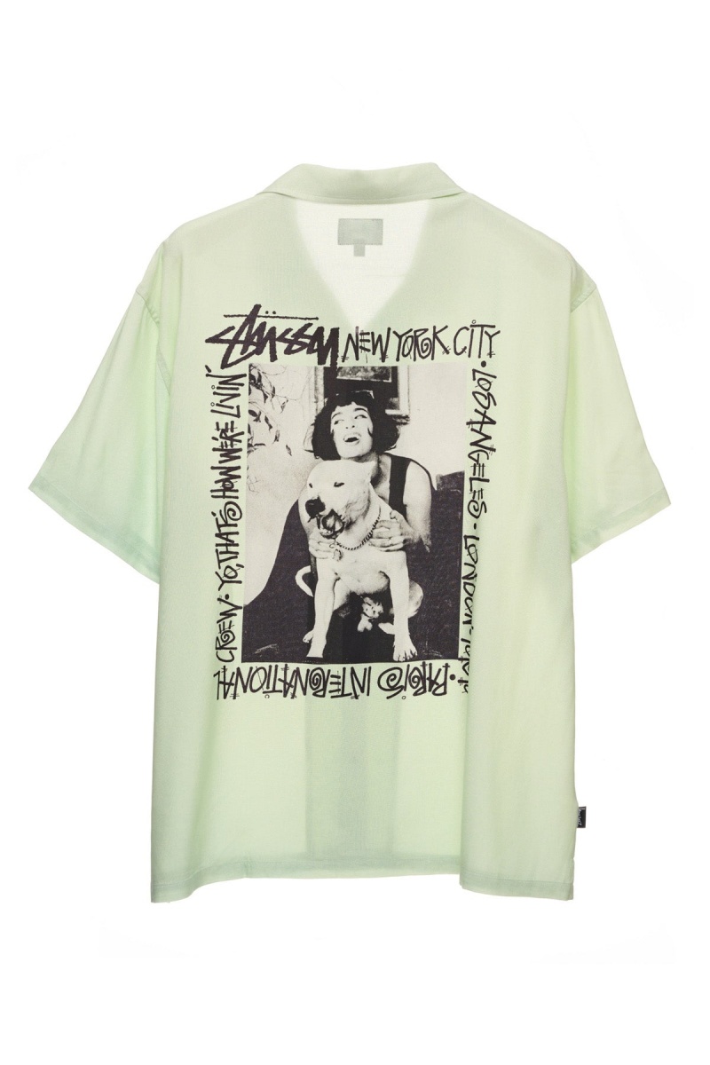 Chemises Stüssy How We'Re Living Ss Shirt Vert | EI02-Y6-LP