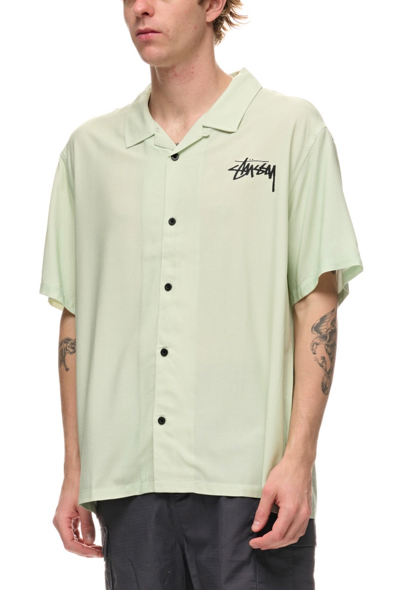 Chemises Stüssy How We'Re Living Ss Shirt Vert | EI02-Y6-LP