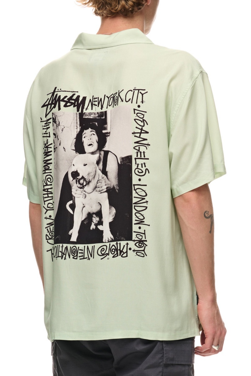 Chemises Stüssy How We'Re Living Ss Shirt Vert | EI02-Y6-LP