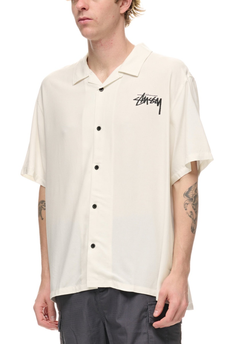 Chemises Stüssy How We'Re Living Ss Shirt Blanche | QT89-C3-NA