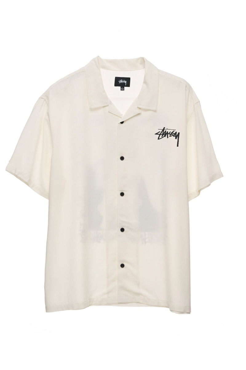 Chemises Stüssy How We\'Re Living Ss Shirt Blanche | QT89-C3-NA