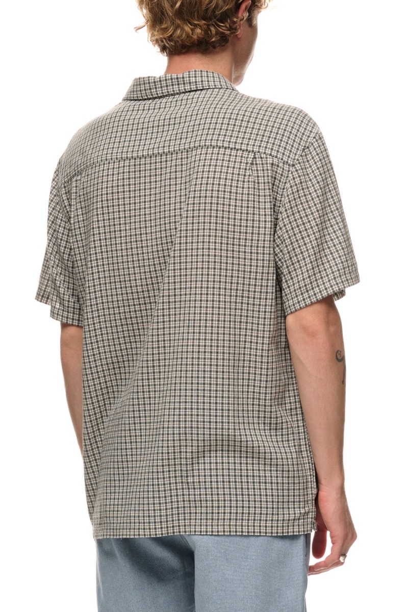 Chemises Stüssy Kemp Check Ss Shirt Bleu | RO59-G1-GV