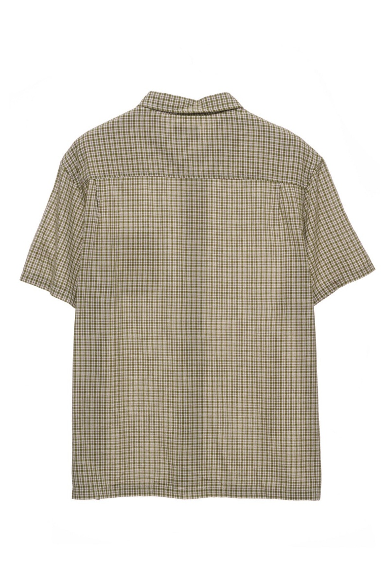 Chemises Stüssy Kemp Check Ss Shirt Vert | DZ51-G6-LM