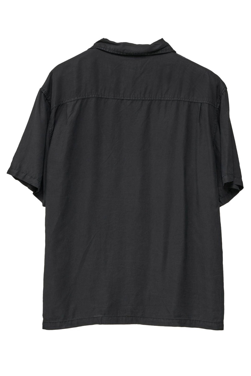 Chemises Stüssy Pigment Dyed Tencel Ss Shirt Noir | QW19-S7-DT