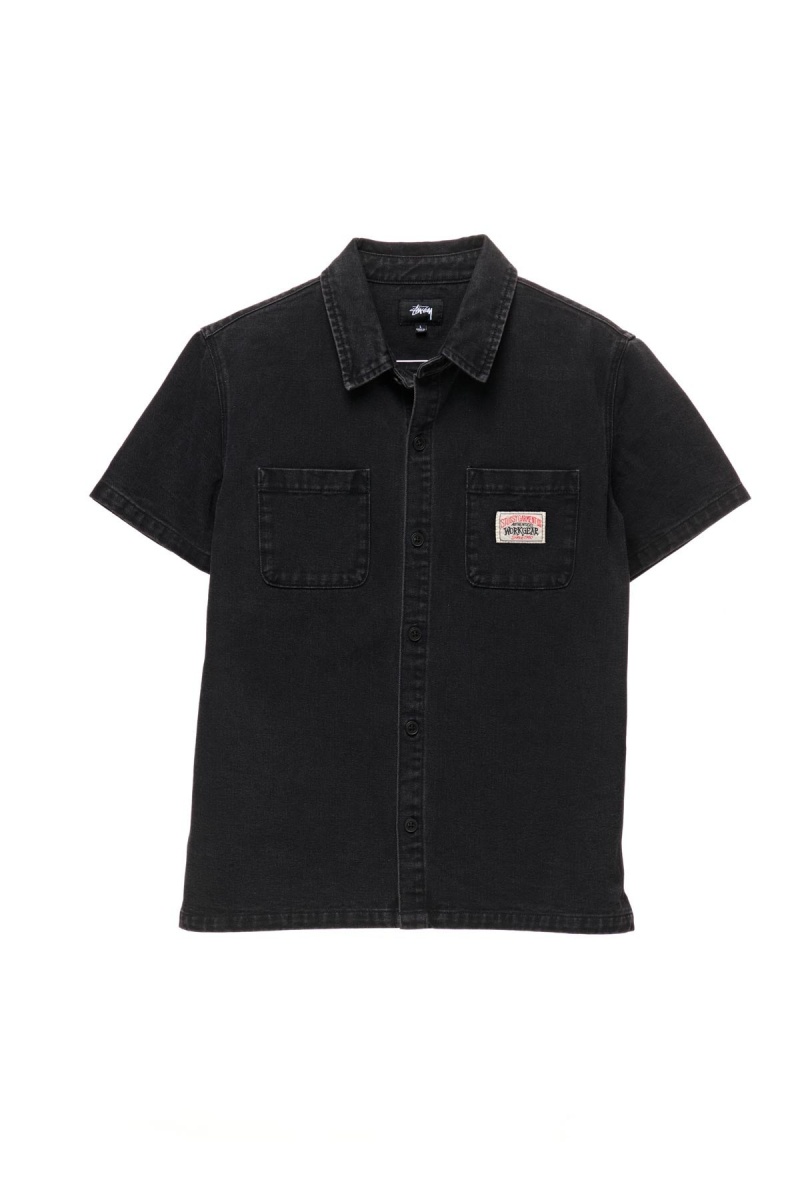 Chemises Stüssy Workgear Denim Shirt Noir | CZ95-S4-TD