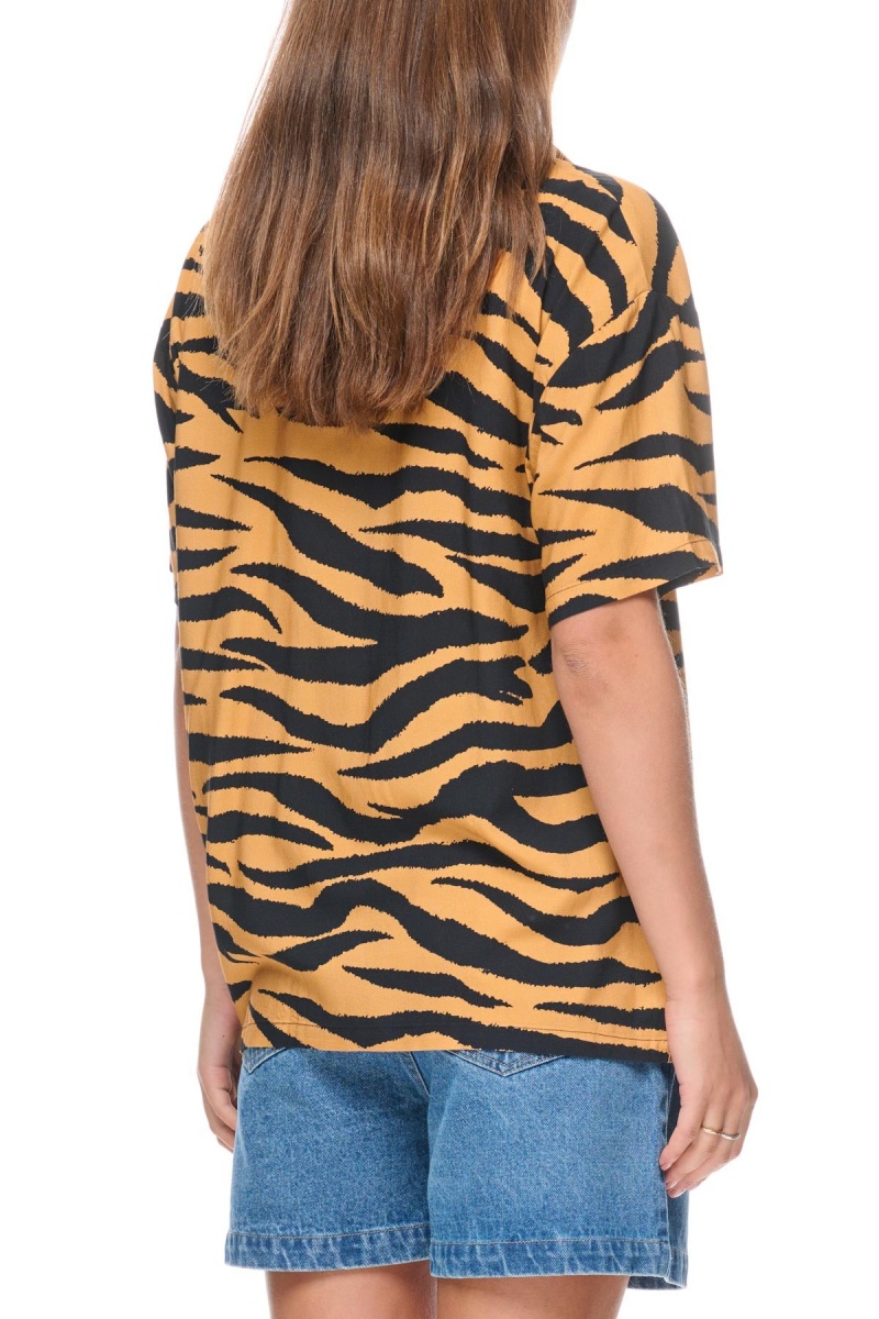 Chemises Stüssy Zebra Os Shirt Moutarde | SX00-V6-YG