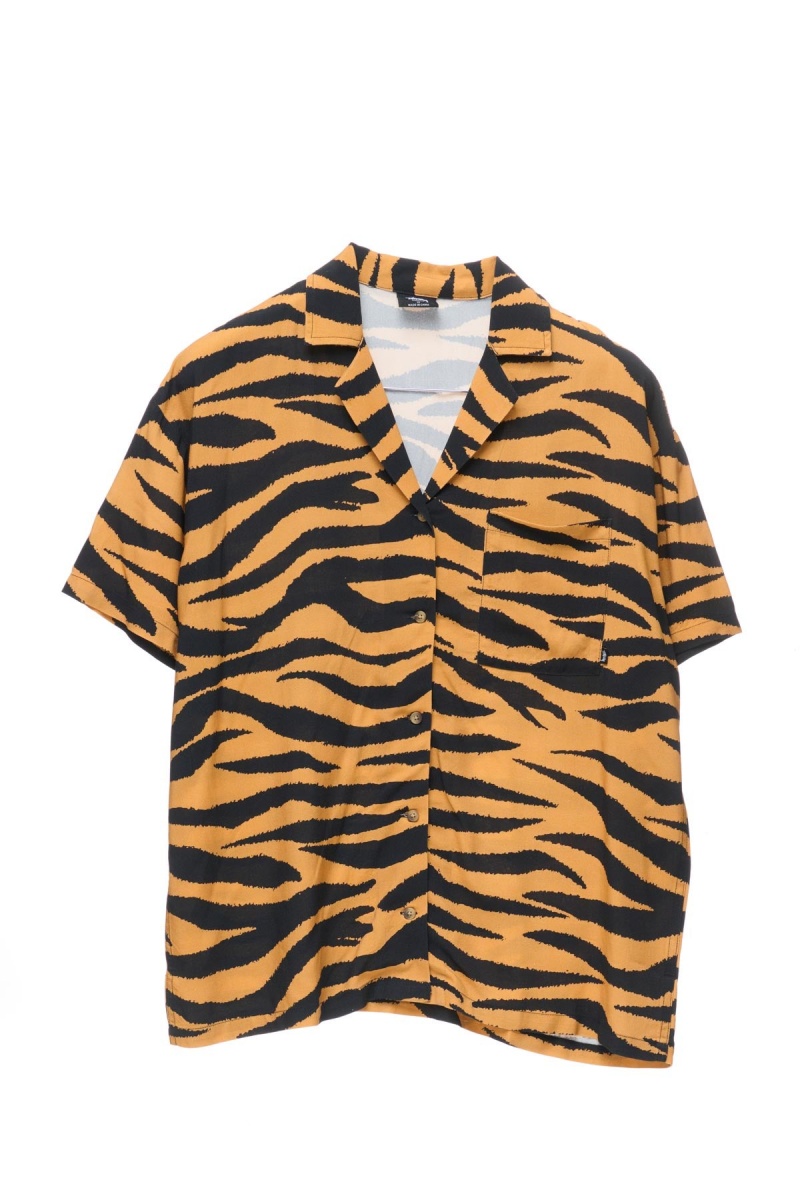 Chemises Stüssy Zebra Os Shirt Moutarde | SX00-V6-YG