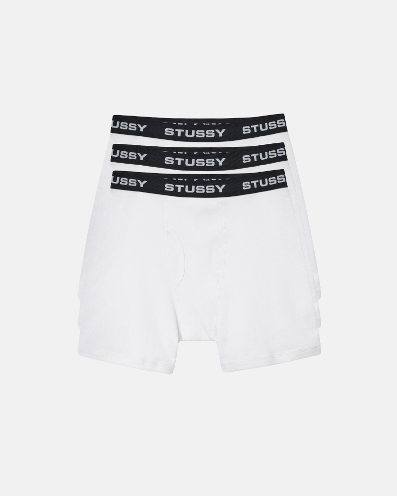 Culotte Stüssy Stussy Boxer Briefs Blanche | FM65-I5-WP