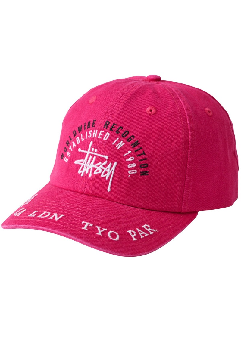 Hats & Beanies Stüssy Worldwide Low Pro Cap Rose | VK15-S9-DL