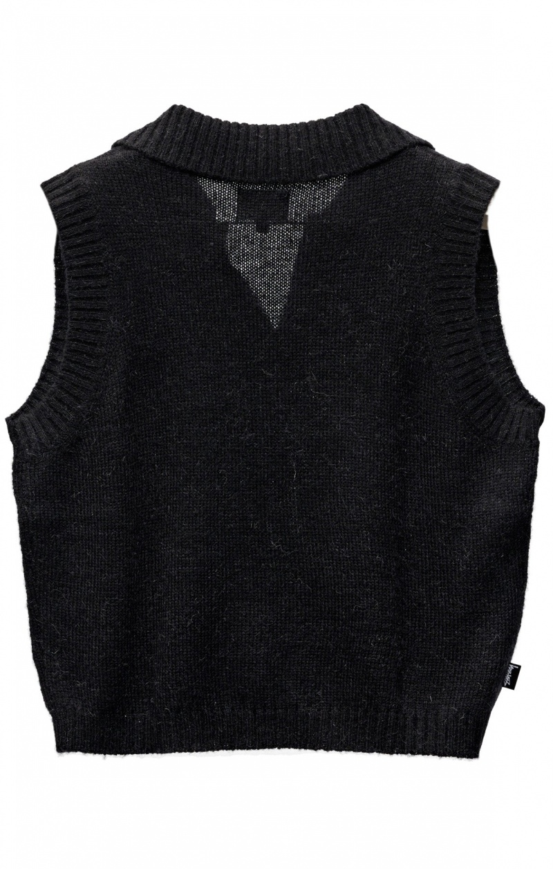 Hoodies & Sweaters Stüssy Graffiti Collared Vest Noir | OW25-O5-UH