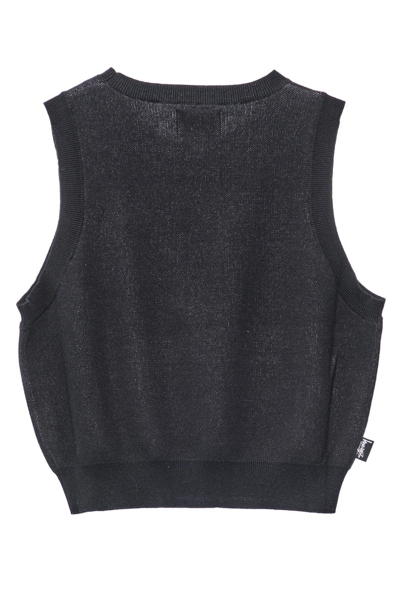 Hoodies & Sweaters Stüssy Stussy Knit Vest Noir | GP01-K9-AO