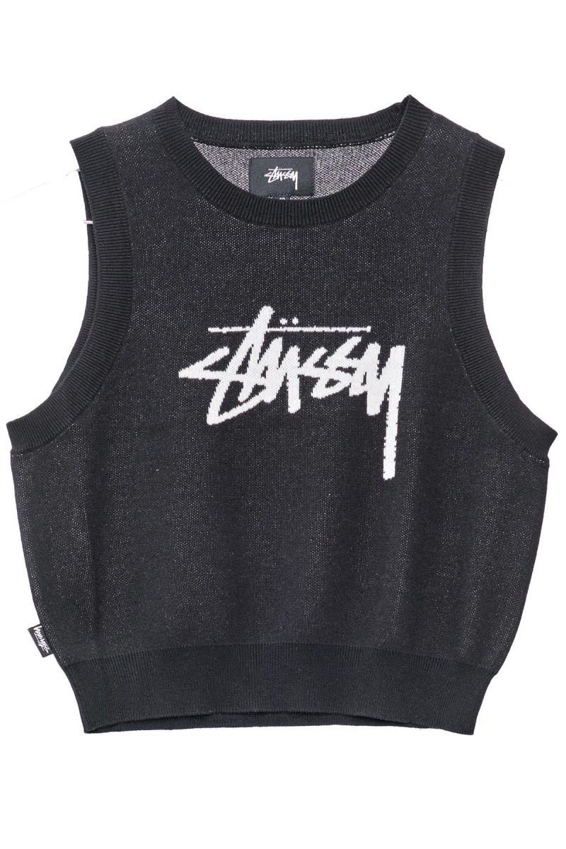 Hoodies & Sweaters Stüssy Stussy Knit Vest Noir | GP01-K9-AO