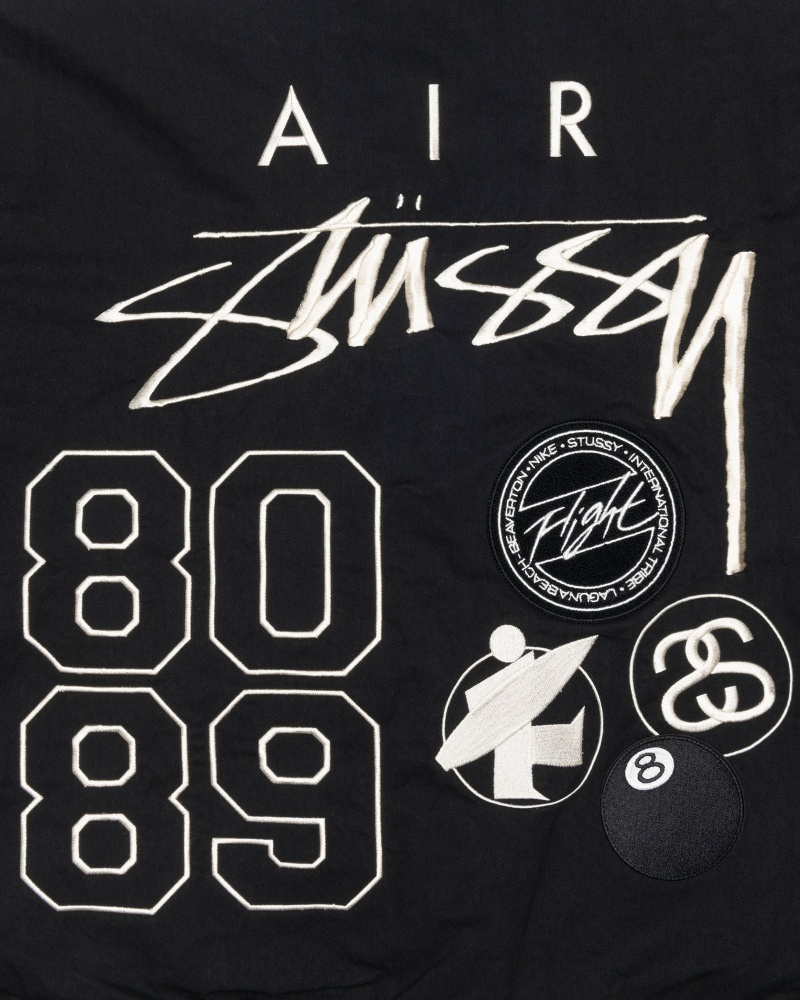 Long Sleeve Jacket Stüssy & Nike Reversible Varsity Jacket Black/Sail | JK99-Z0-NE