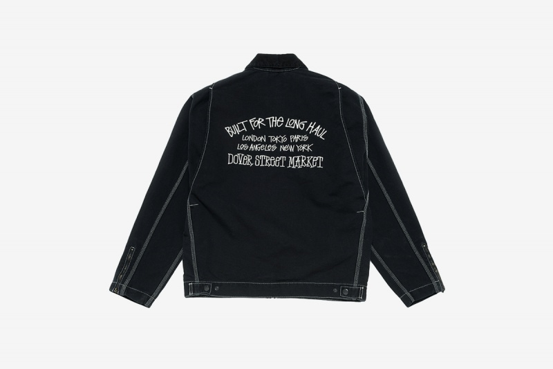 Long Sleeve Jacket Stüssy x Dover Strada Market x Carhartt WIP Collaborate on Limited Edition Workwear Jacket Noir | FG18-D9-MW