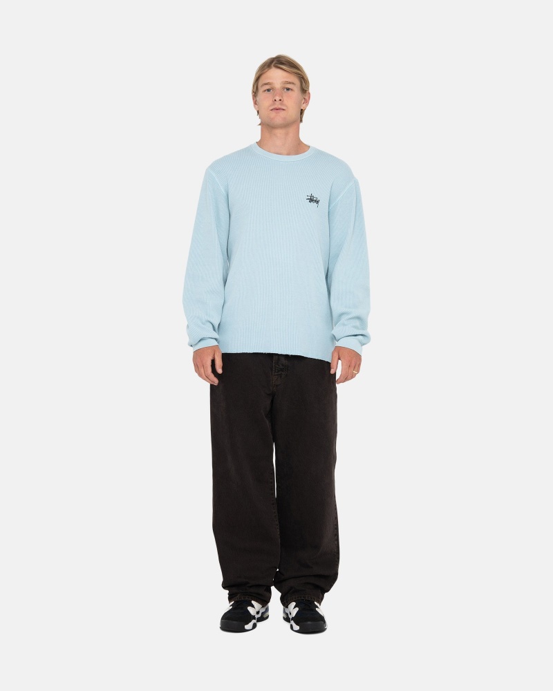 Long Sleeve Knit Stüssy Basic Stock Ls Thermal Bleu Clair | RG86-X2-KV