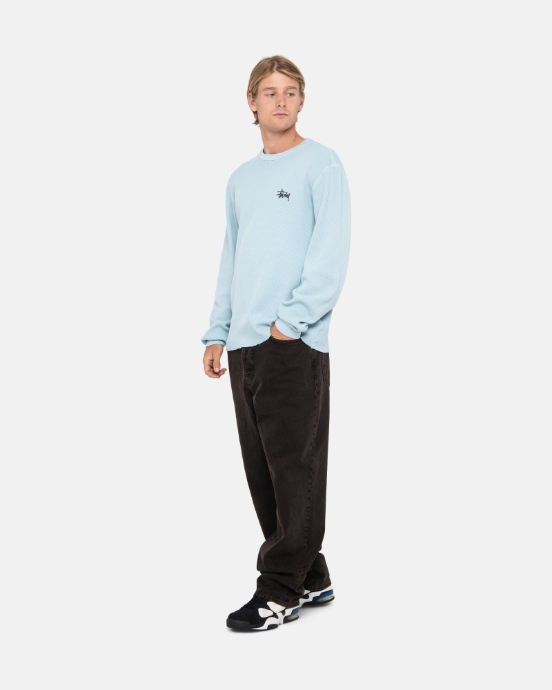 Long Sleeve Knit Stüssy Basic Stock Ls Thermal Bleu Clair | RG86-X2-KV