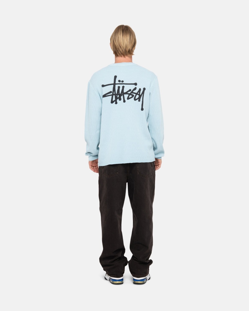 Long Sleeve Knit Stüssy Basic Stock Ls Thermal Bleu Clair | RG86-X2-KV