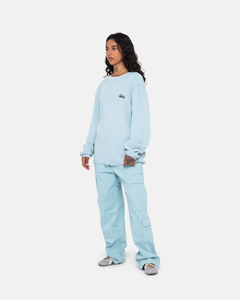 Long Sleeve Knit Stüssy Basic Stock Ls Thermal Bleu Clair | RG86-X2-KV