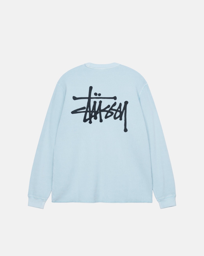 Long Sleeve Knit Stüssy Basic Stock Ls Thermal Bleu Clair | RG86-X2-KV