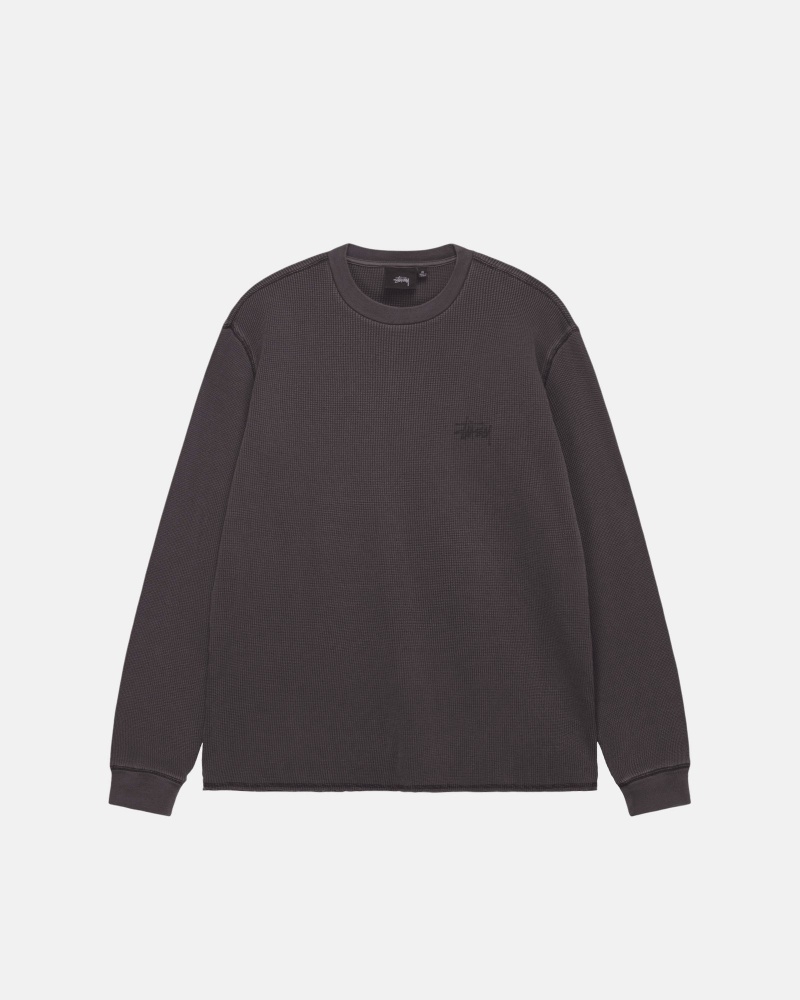 Long Sleeve Knit Stüssy Basic Stock Ls Thermal Noir | AB34-L4-JG