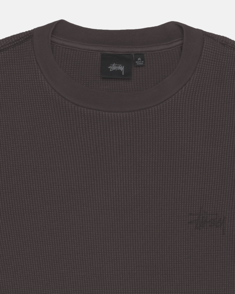 Long Sleeve Knit Stüssy Basic Stock Ls Thermal Noir | AB34-L4-JG