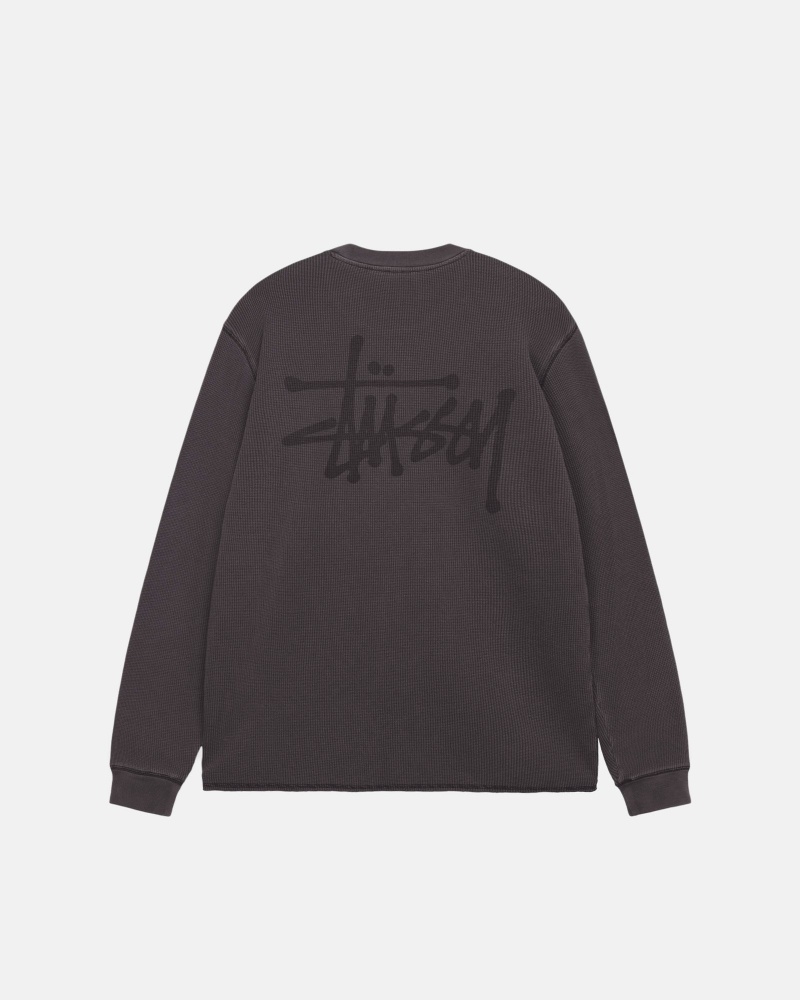 Long Sleeve Knit Stüssy Basic Stock Ls Thermal Noir | AB34-L4-JG