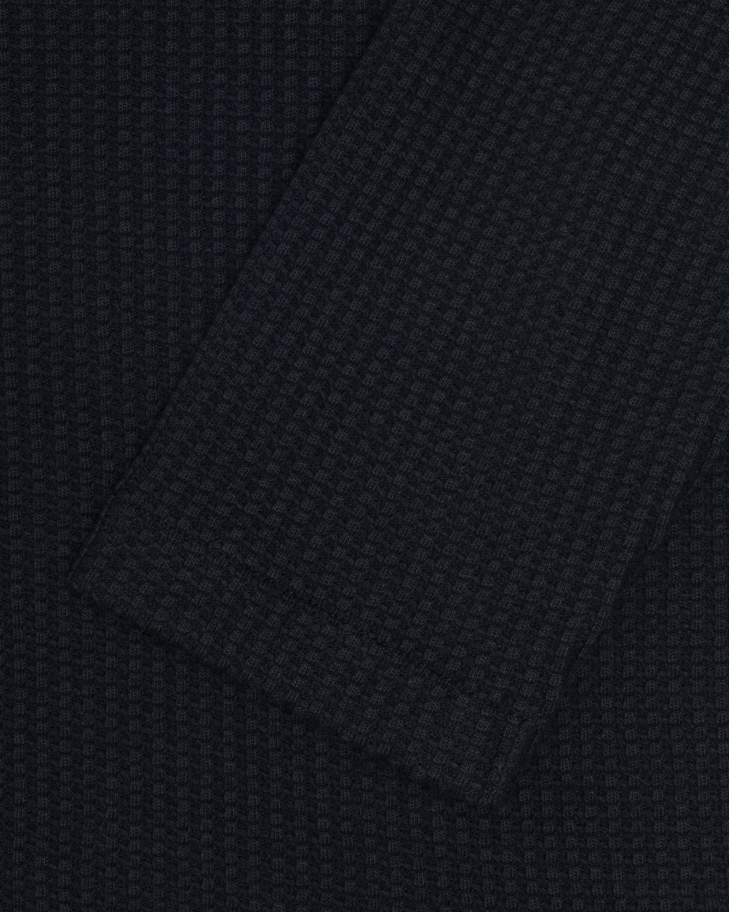 Long Sleeve Knit Stüssy Big Thermal Zip Shirt Noir | KD18-A1-RT