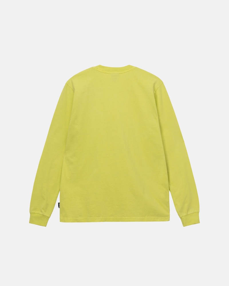 Long Sleeve Knit Stüssy Heavyweight Pigment Dyed Ls Crew Jaune | OB55-U1-GV