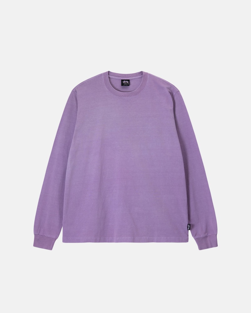 Long Sleeve Knit Stüssy Heavyweight Pigment Dyed Ls Crew Lavande | MF13-B6-KO