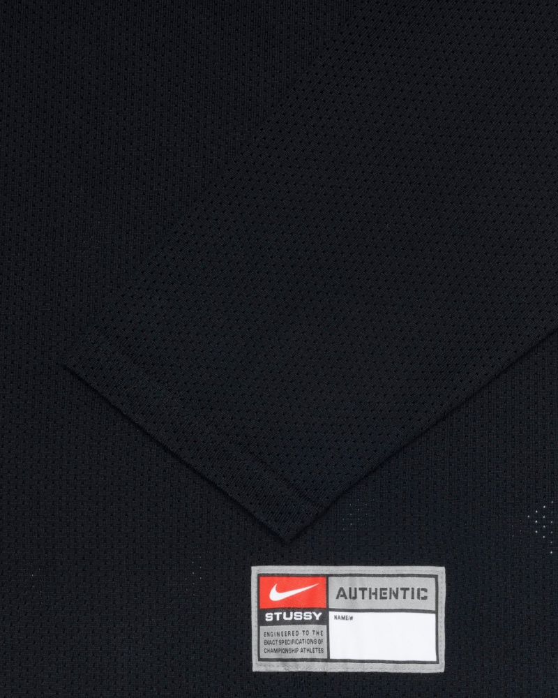 Long Sleeve Knit Stüssy & Nike Dri Fit Mesh Jersey Noir | PU13-R2-NS