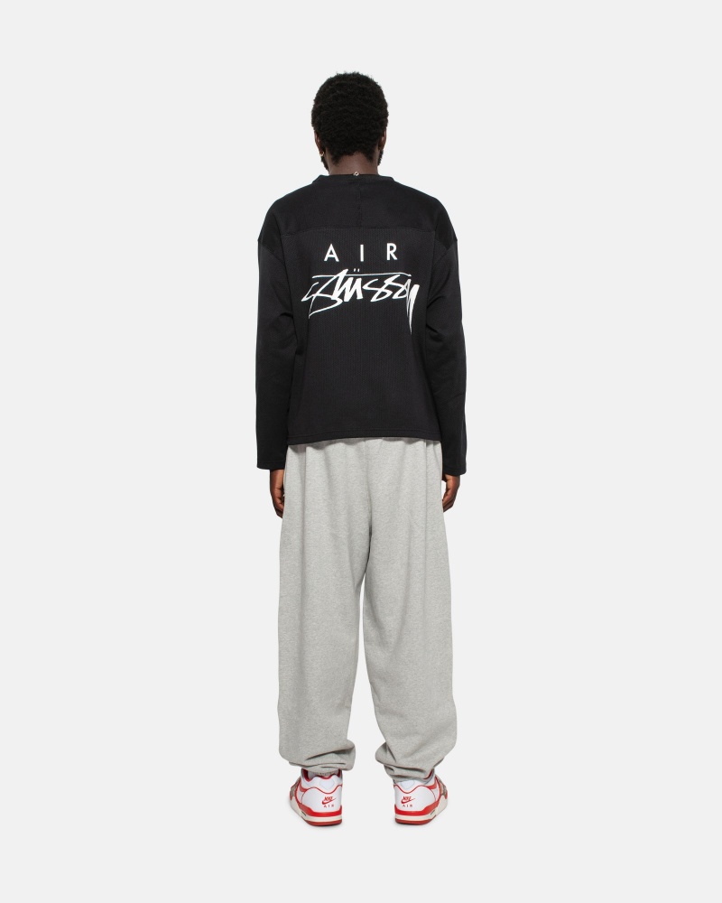 Long Sleeve Knit Stüssy & Nike Dri Fit Mesh Jersey Noir | PU13-R2-NS