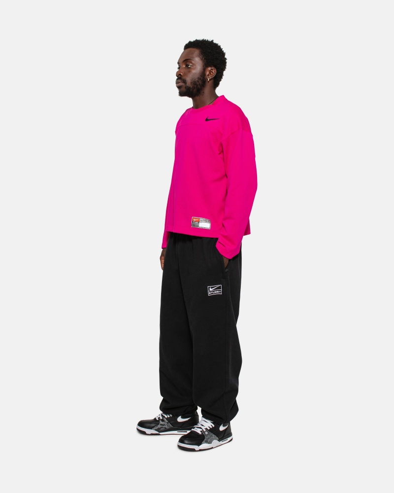 Long Sleeve Knit Stüssy & Nike Dri Fit Mesh Jersey Fireberry | BP25-H0-NI