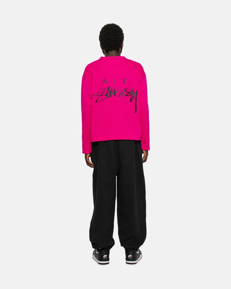 Long Sleeve Knit Stüssy & Nike Dri Fit Mesh Jersey Fireberry | BP25-H0-NI