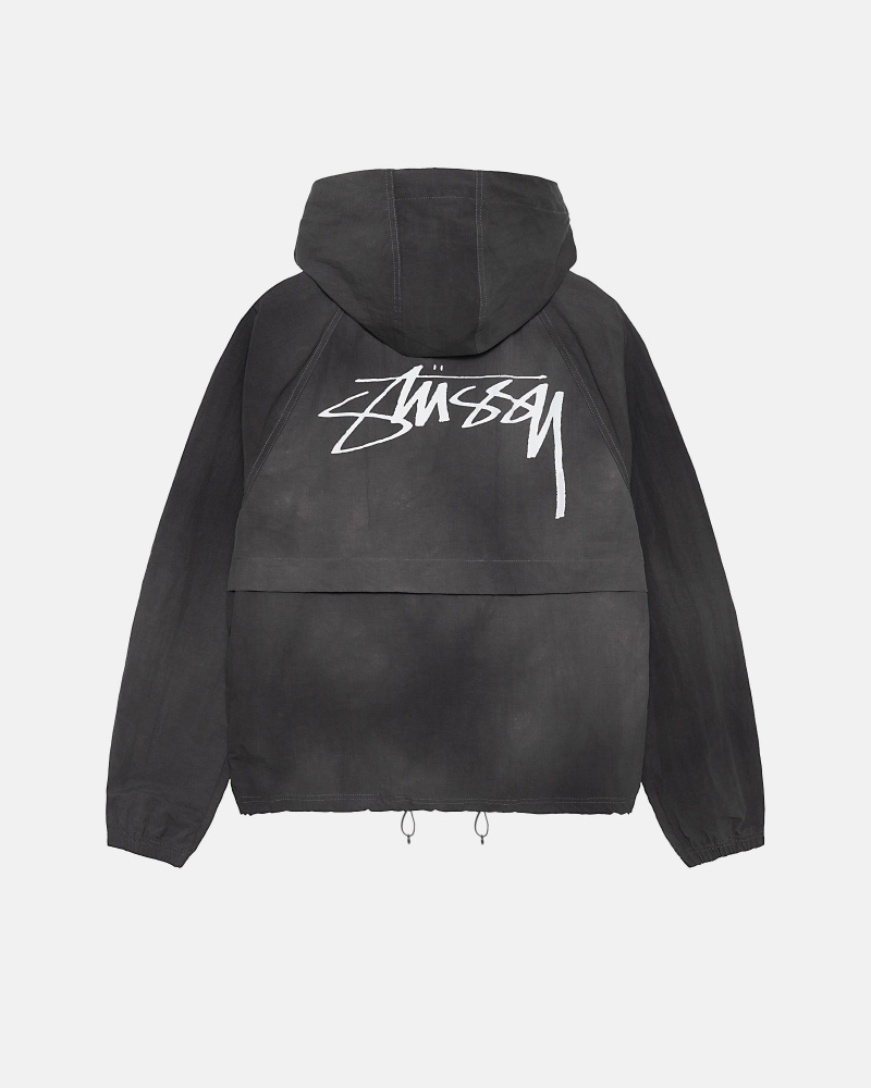 Long Sleeve Outerwear Stüssy Beach Shell Wave Dye Noir | XV47-X3-OA