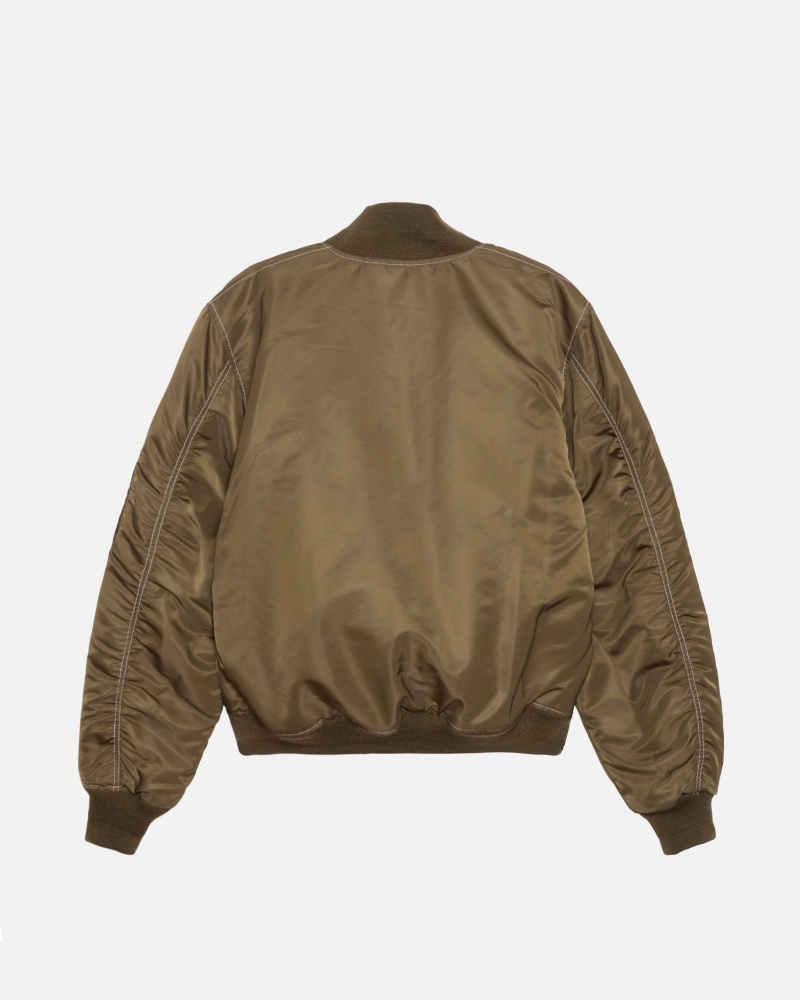 Long Sleeve Outerwear Stüssy Built Reversible Bomber Jacket Marron | TT36-D9-DT