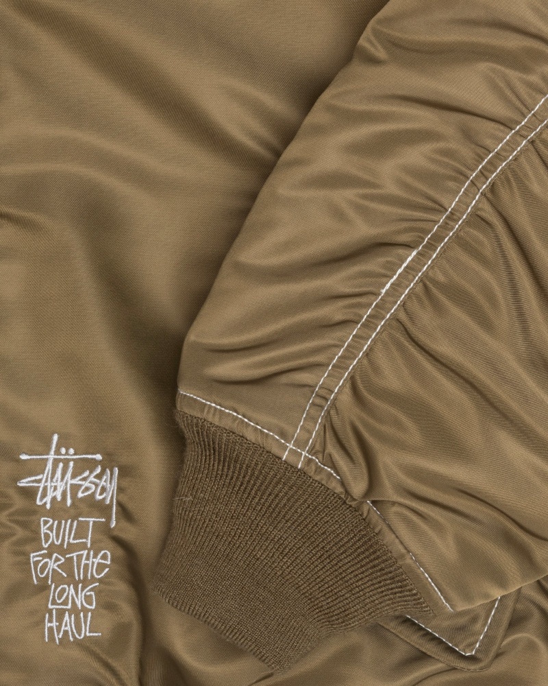 Long Sleeve Outerwear Stüssy Built Reversible Bomber Jacket Marron | TT36-D9-DT