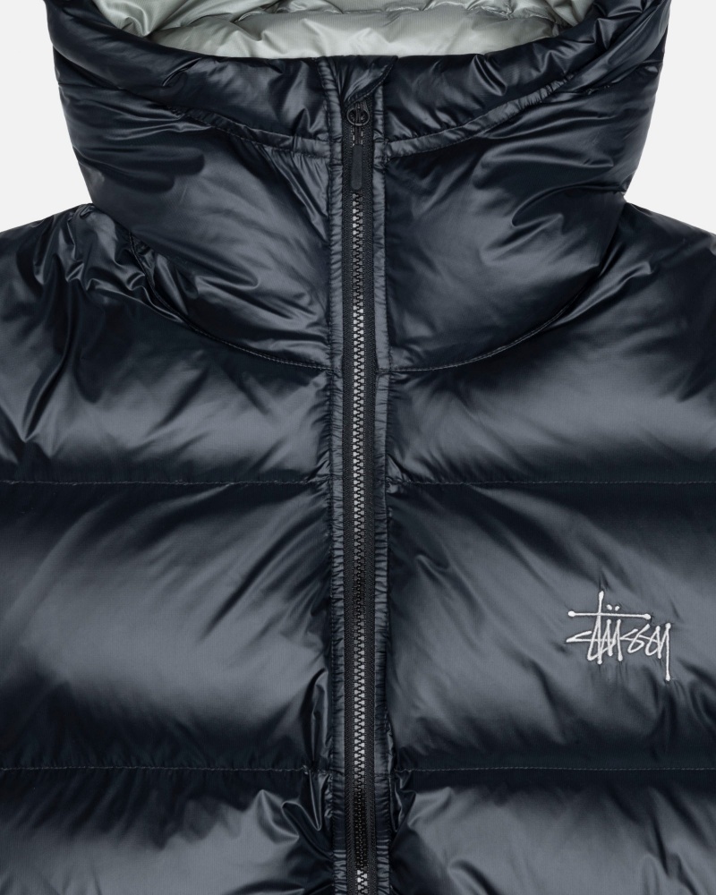 Long Sleeve Outerwear Stüssy Down Parka Micro Ripstop Noir | IQ34-J4-XO