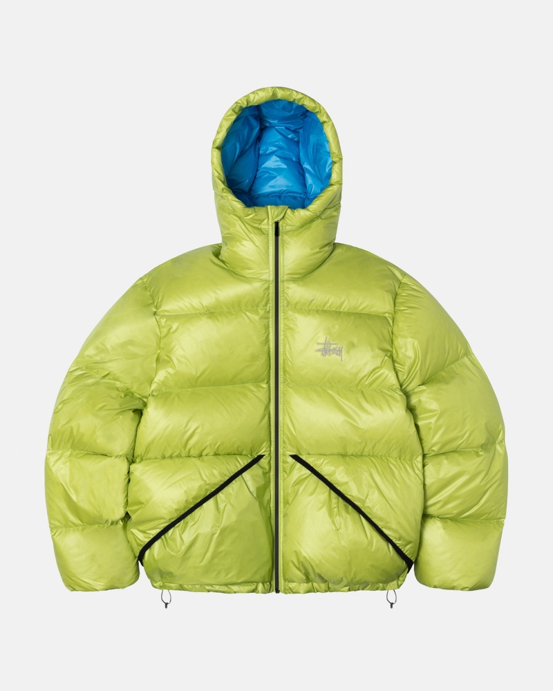 Long Sleeve Outerwear Stüssy Down Parka Micro Ripstop Lime | EI80-V6-DK