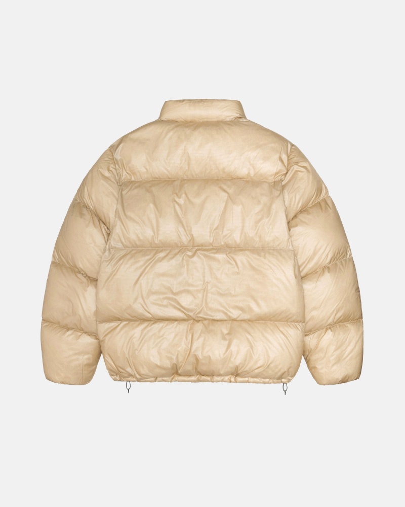 Long Sleeve Outerwear Stüssy Down Puffer Parachute Ripstop Coyote | GZ55-U2-MU