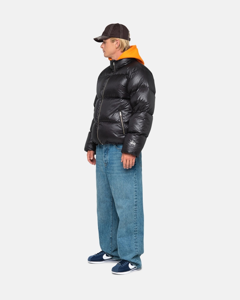 Long Sleeve Outerwear Stüssy Down Puffer Parachute Ripstop Charcoal | RA67-J1-DH