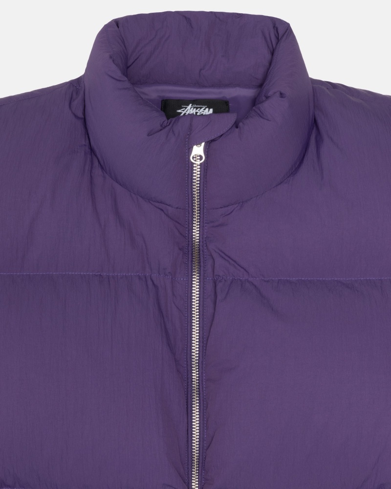 Long Sleeve Outerwear Stüssy Down Puffer Nylon Violette | GW77-Y5-CI